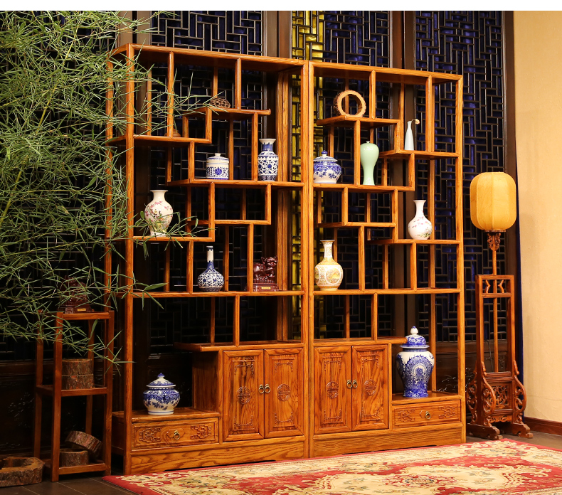 全實木中式隔斷仿古博古架，家具多寶閣格置物