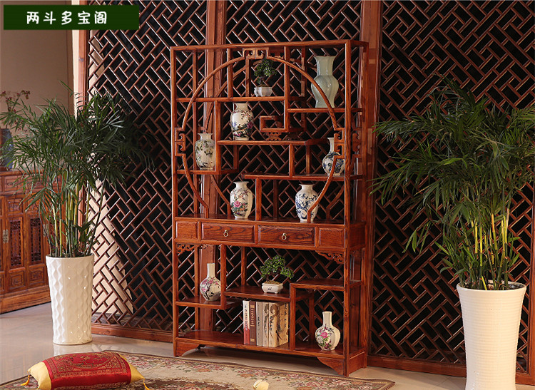明清仿古實(shí)木博古架，多寶格成列架1.2米