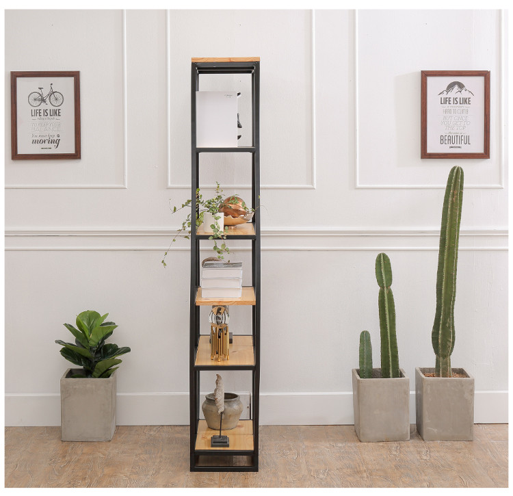 書架鐵藝展示架復(fù)古博古架，創(chuàng)意置物架隔斷多