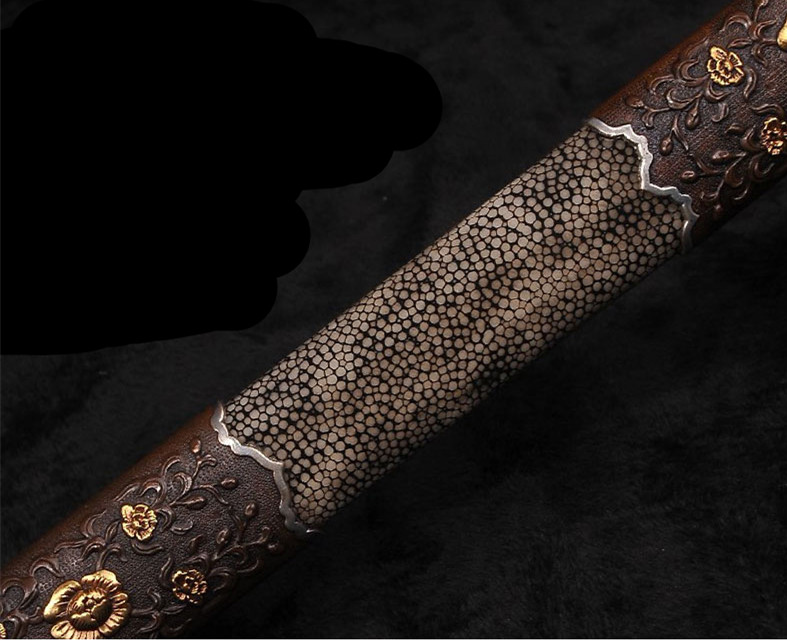 精美鎏金銀唐劍之王，冷兵器羽毛紋寶劍