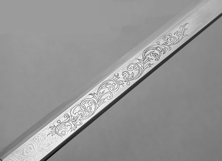 唐劍霜明燒刃長刀一體長劍，唐手工兵器刀劍