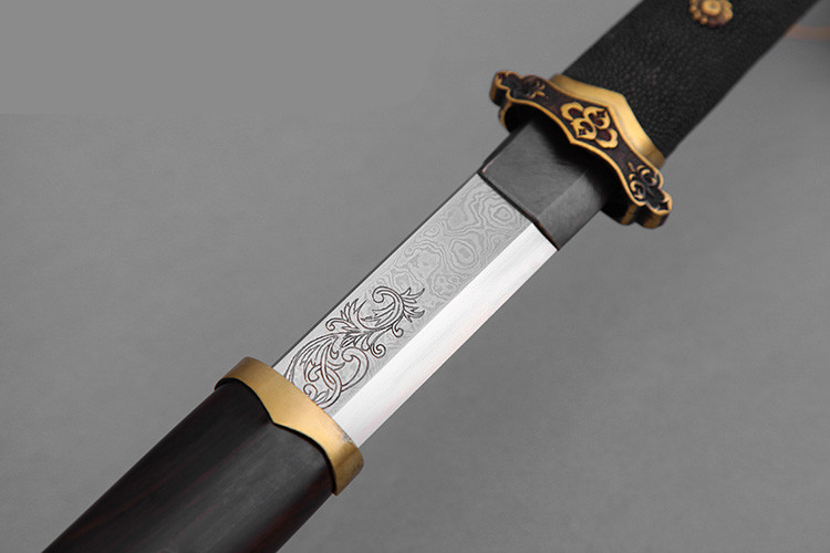 唐劍霜明燒刃長刀一體長劍，唐手工兵器刀劍