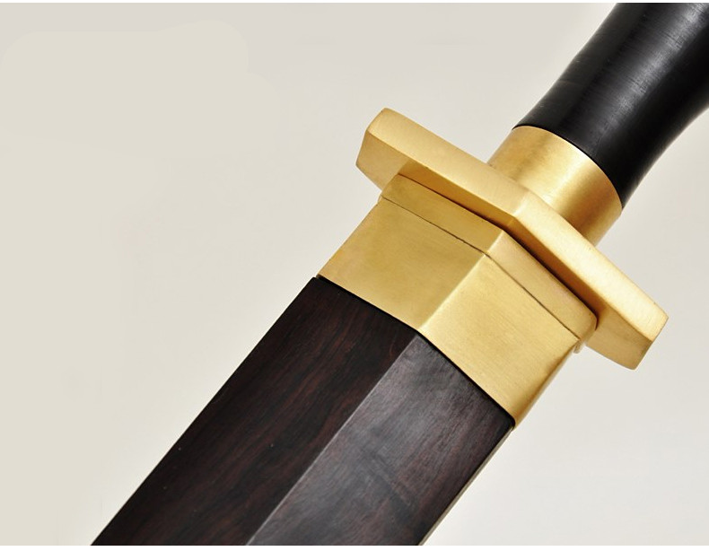 銅裝紫檀漢劍寶劍，工藝品花鋼紋一體刀