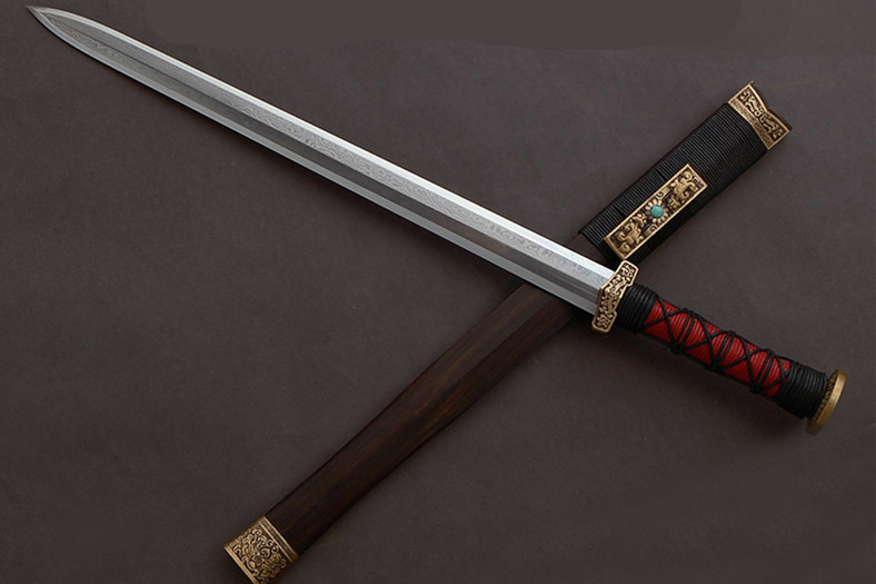 螭虎漢劍銅裝紫檀小劍，王權象征螭虎紋短劍兵