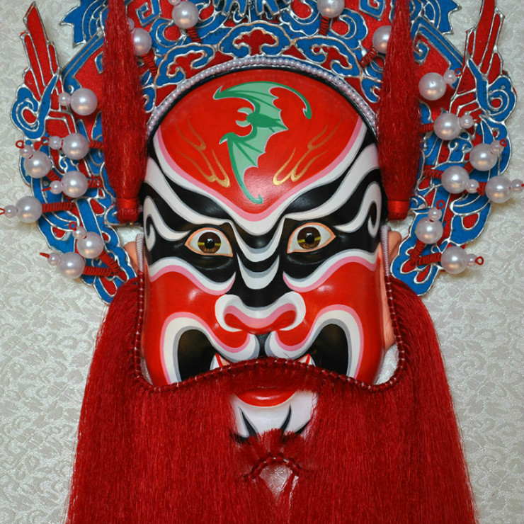 鐘馗京劇臉譜掛件，鎮(zhèn)宅辟邪工藝品家具掛件