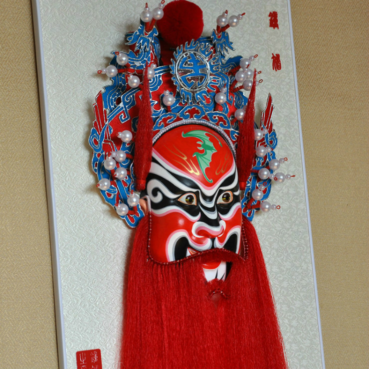 鐘馗京劇臉譜掛件，鎮(zhèn)宅辟邪工藝品家具掛件