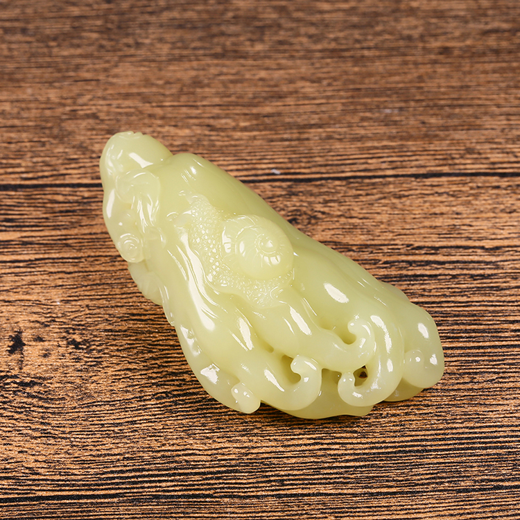 和田黃玉佛手瓜玉掛件，天然玉石項鏈玉把件