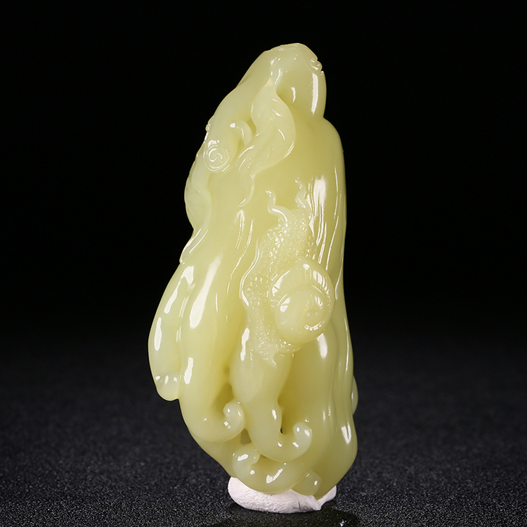 和田黃玉佛手瓜玉掛件，天然玉石項鏈玉把件