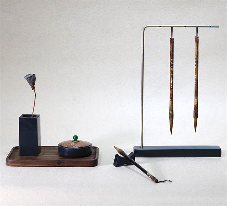 創(chuàng)意簡約毛筆筆掛筆架，中式書房文房精品