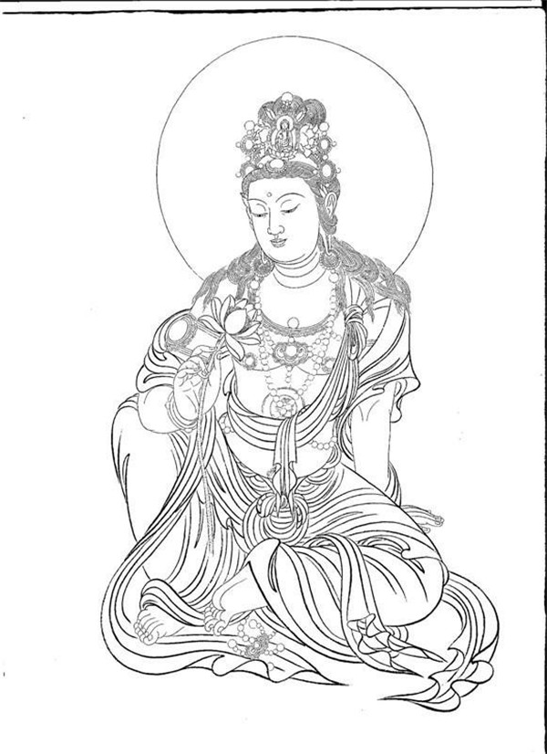 匠心啟航閱讀繪畫技巧白描觀音圖