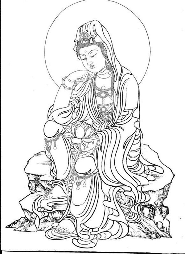 匠心啟航閱讀繪畫技巧白描觀音圖