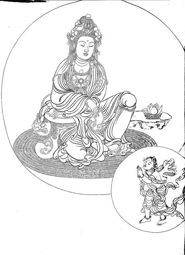 匠心啟航閱讀繪畫技巧白描觀音圖