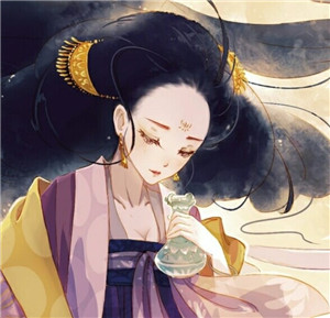 手繪風(fēng)格華貴古風(fēng)女子頭像，動(dòng)漫頭像女生頭像