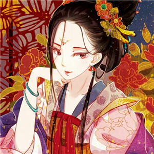 手繪風(fēng)格華貴古風(fēng)女子頭像，動(dòng)漫頭像女生頭像