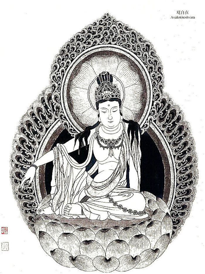 中國(guó)傳統(tǒng)菩薩大菩薩國(guó)畫白描欣賞