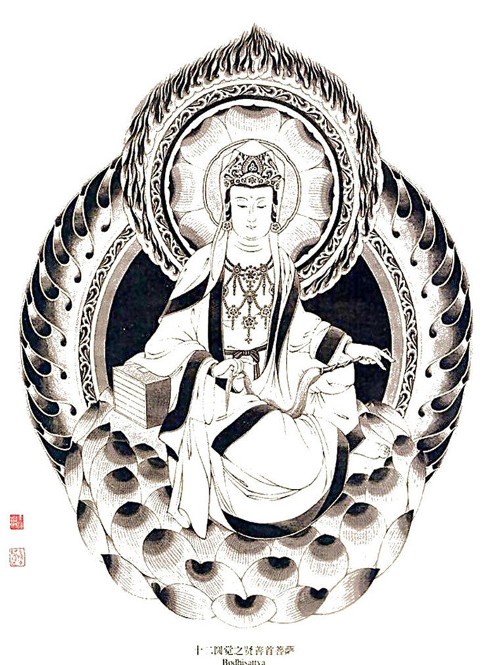 中國(guó)傳統(tǒng)菩薩大菩薩國(guó)畫白描欣賞