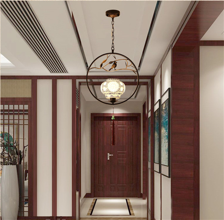 匠心啟航閱讀仿青花瓷禪意禪意創(chuàng)意小鳥吊燈