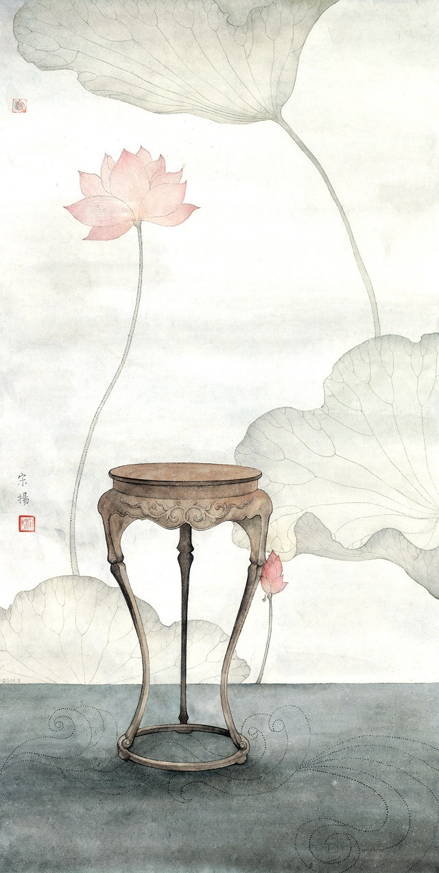 古典清雅宋揚國畫植物家具工筆畫