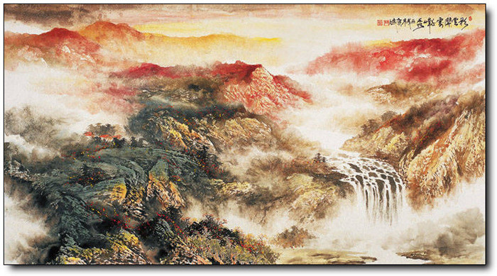 巍峨大氣的山水風(fēng)景水墨國(guó)畫作品欣賞