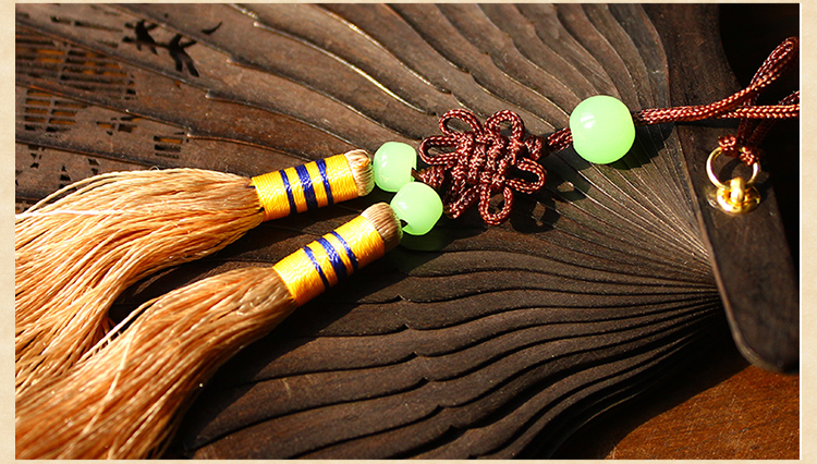 匠心啟航閱讀雕花黑檀烏木折扇圖片