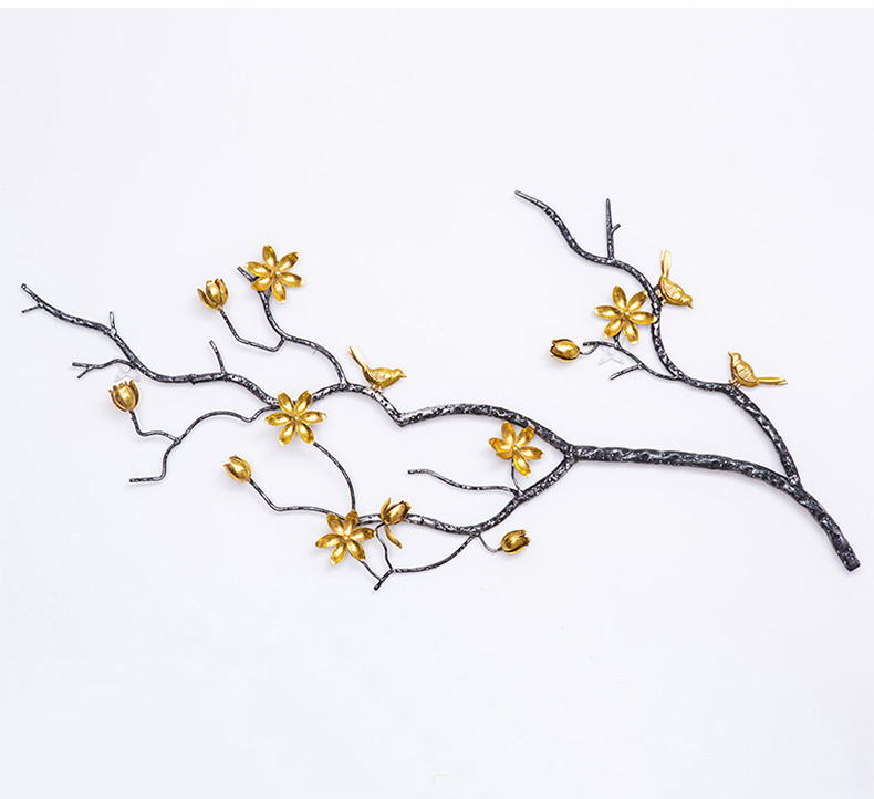 簡(jiǎn)約大氣墻上鐵藝裝飾品壁掛小鳥(niǎo)樹(shù)枝