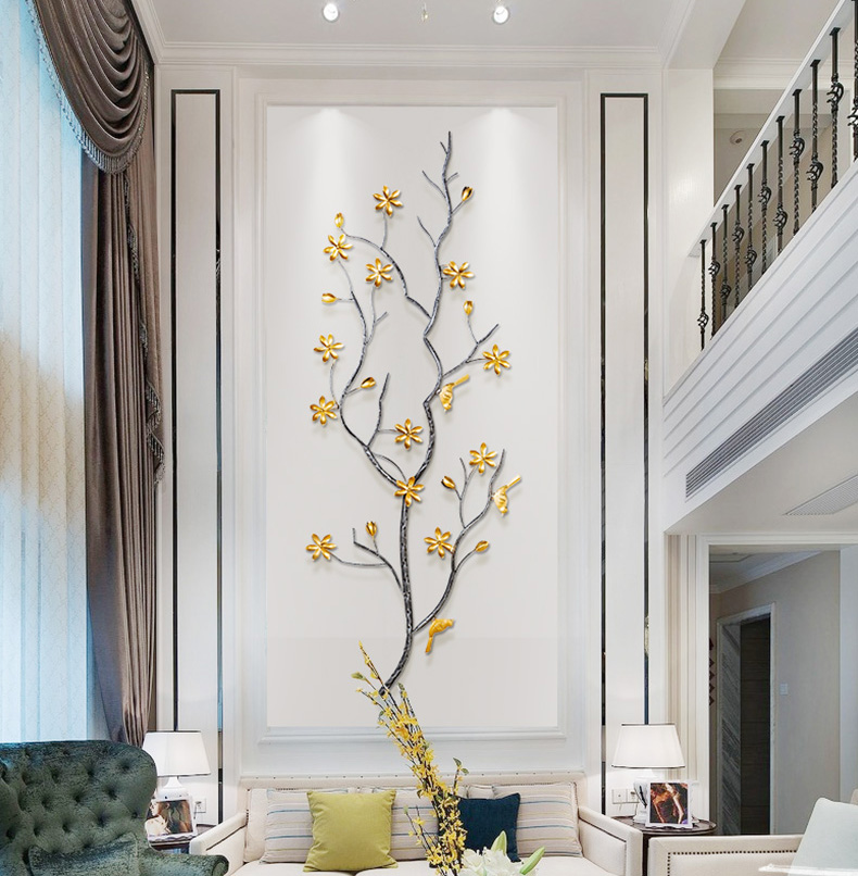 簡(jiǎn)約大氣墻上鐵藝裝飾品壁掛小鳥(niǎo)樹(shù)枝