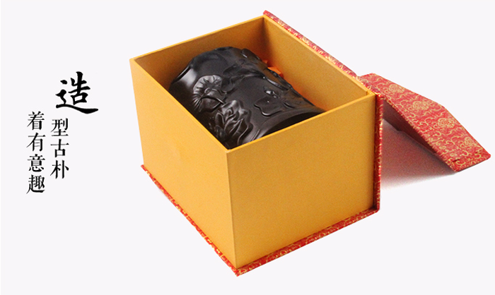 簡約復古學生黑檀木制大號毛筆筒