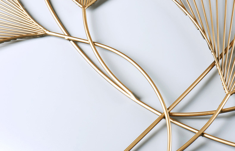 高貴典雅的鐵藝時尚銀杏葉壁飾墻飾