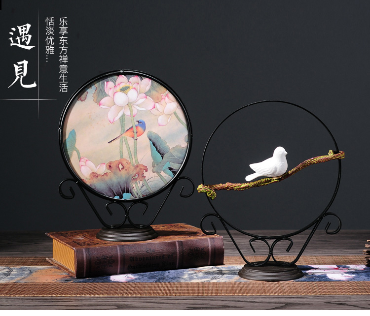 寓意招財(cái)?shù)慕承膯⒑介喿x禪意鐵藝工藝品擺件