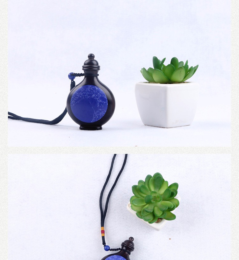 烏木紫光檀木質鑲嵌青金石鼻煙壺