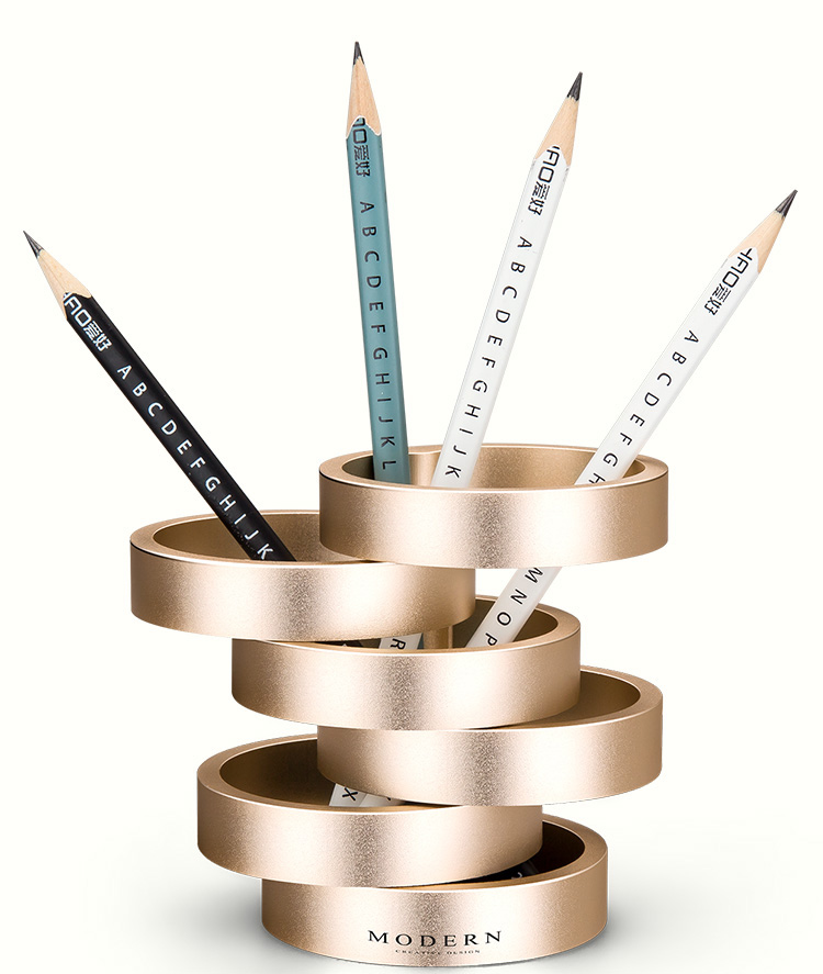 創(chuàng)意時尚變形高檔金屬鋁合金簡約筆筒