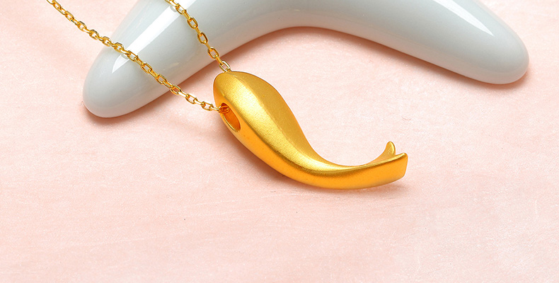 3D硬黃金吊墜女款999足金小魚(yú)項(xiàng)鏈轉(zhuǎn)運(yùn)珠