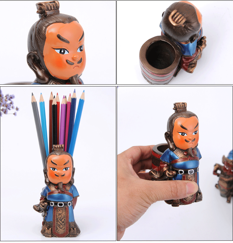 匠心啟航閱讀特色三國(guó)人物公仔創(chuàng)意筆筒