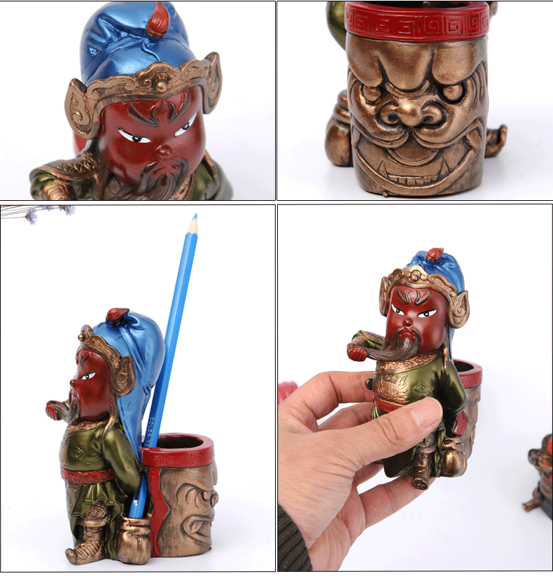 匠心啟航閱讀特色三國(guó)人物公仔創(chuàng)意筆筒