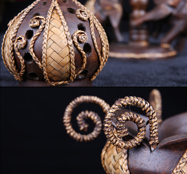 泰國木雕民族風(fēng)招財(cái)大象熏香爐