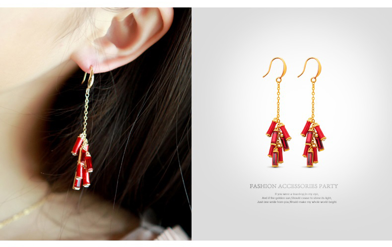 匠心啟航閱讀施華洛世奇元素水晶春竹耳環(huán)