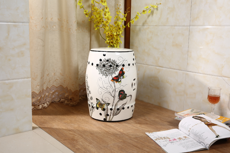 匠心啟航閱讀新中式陶瓷凳子鼓凳鼓墩美式