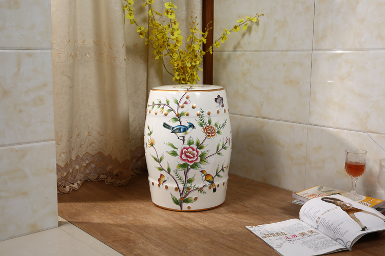 匠心啟航閱讀新中式陶瓷凳子鼓凳鼓墩美式