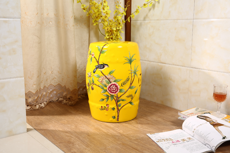 匠心啟航閱讀新中式陶瓷凳子鼓凳鼓墩美式