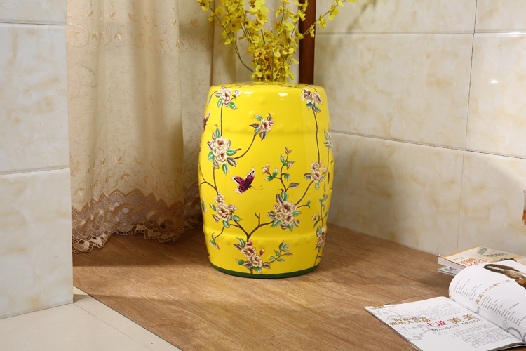 匠心啟航閱讀新中式陶瓷凳子鼓凳鼓墩美式