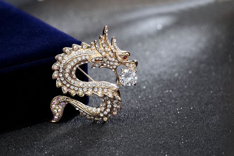 匠心啟航閱讀十二生肖胸針動(dòng)物龍胸花別針