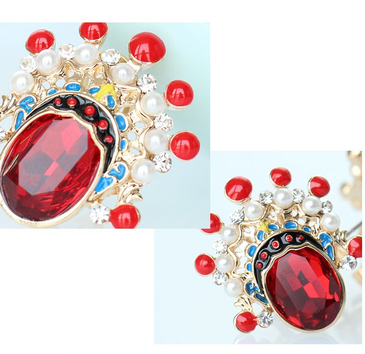 匠心啟航閱讀京劇臉譜刀馬旦水晶耳環(huán)