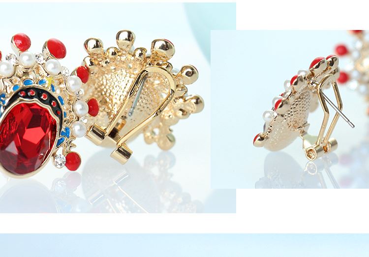 匠心啟航閱讀京劇臉譜刀馬旦水晶耳環(huán)