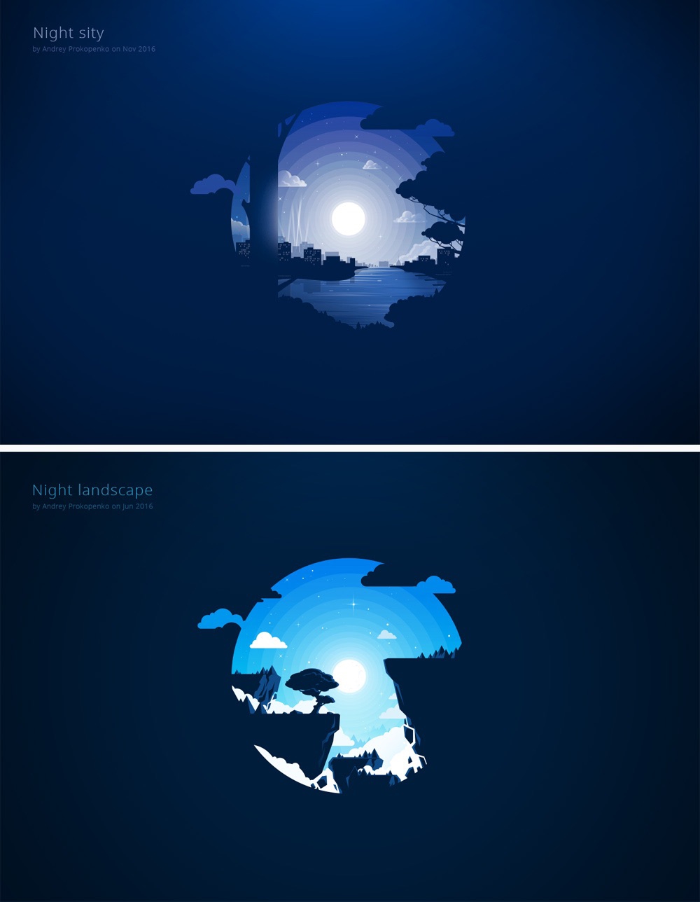 簡約唯美漸變插畫繪制，風(fēng)景美如畫!