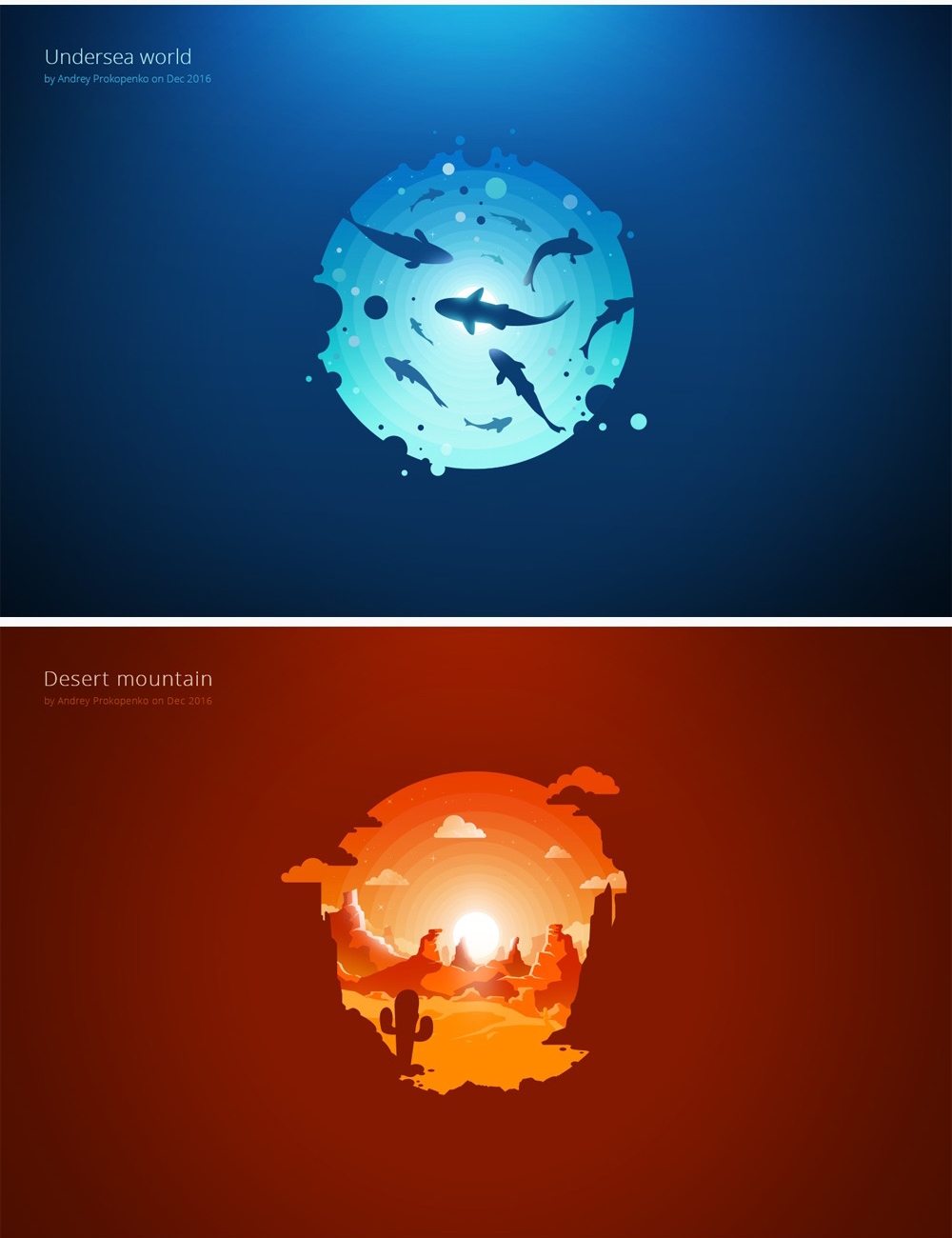 簡約唯美漸變插畫繪制，風(fēng)景美如畫!