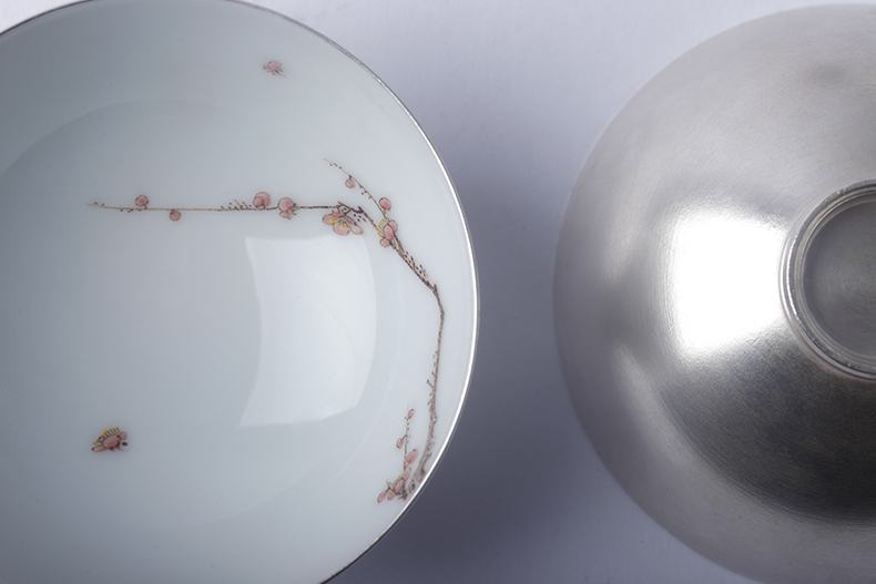 匠心啟航閱讀梅蘭竹菊鎏銀茶具套裝