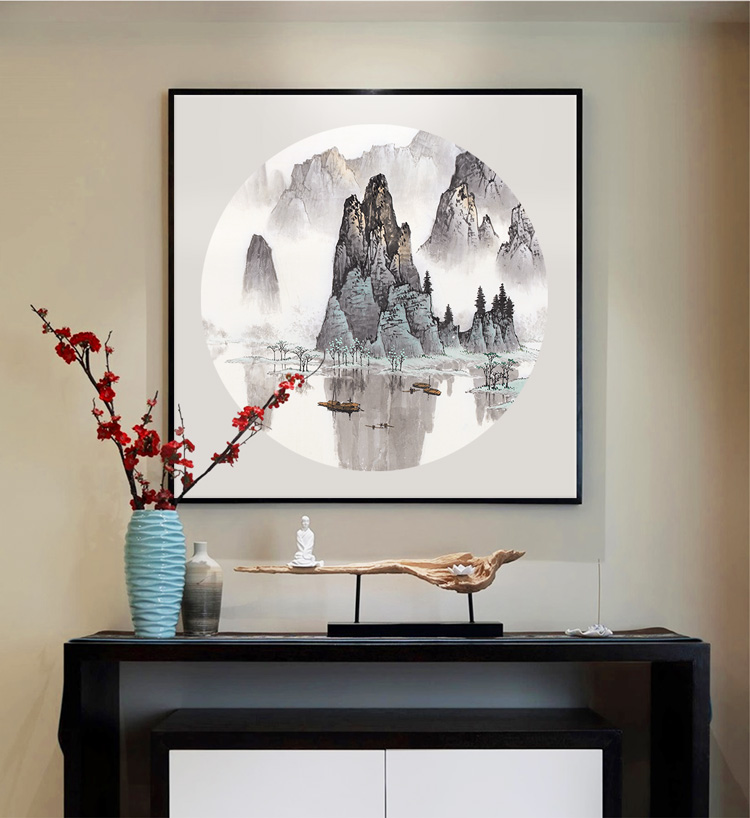 景秀山河，精美水墨裝飾畫