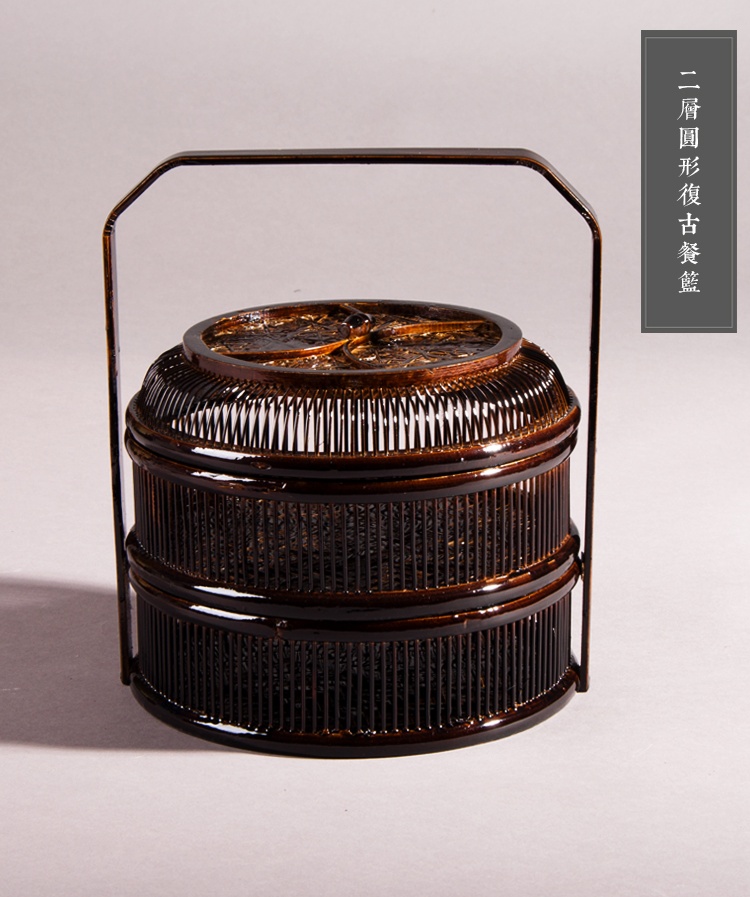 復(fù)古匠心啟航閱讀手提籃子，精致手工竹編餐籃