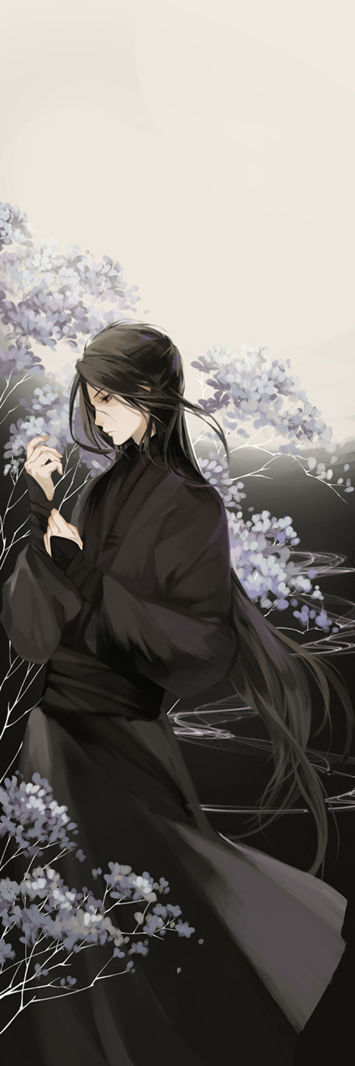 古風唯美插畫，抽象細膩的手繪插畫