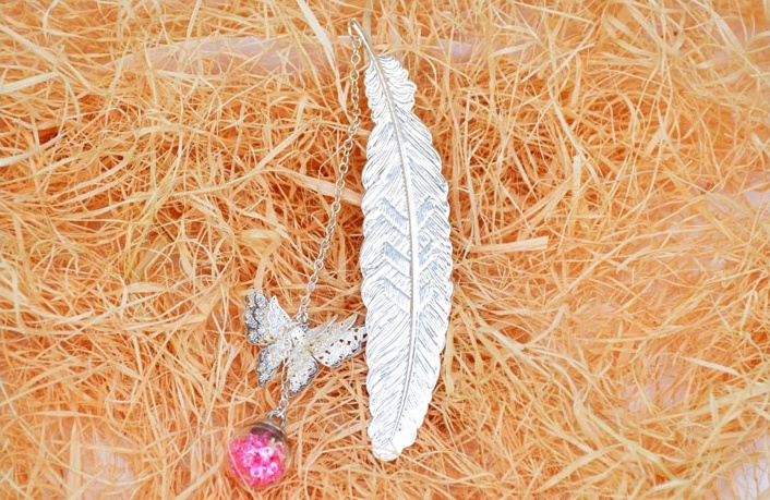 精致華麗書簽，蝴蝶飛舞金屬書簽